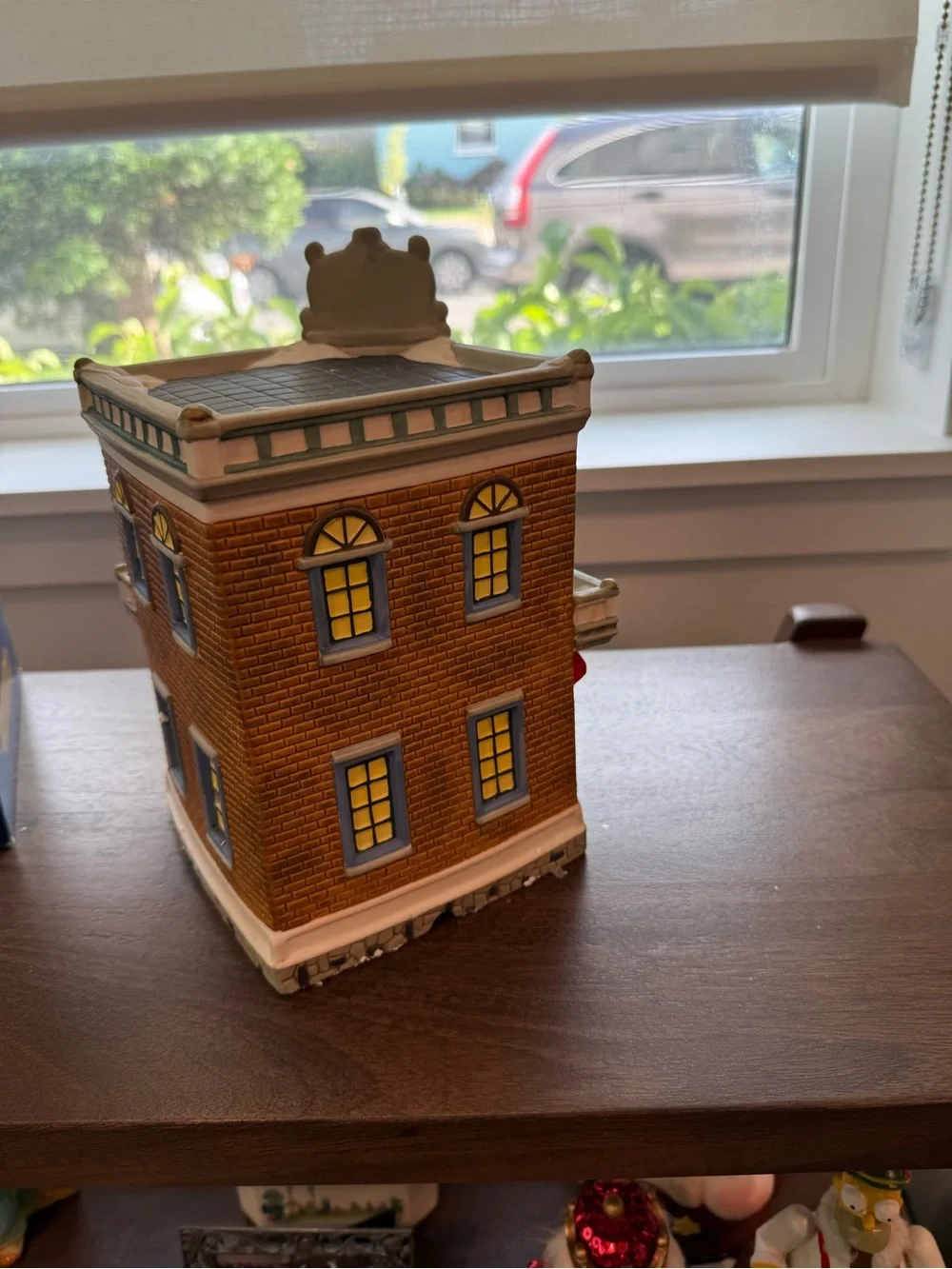 Classic Santa's Workbench Candle Works Building - Cream and Red